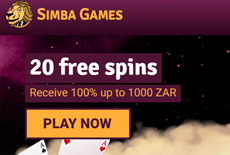 Simba Games is Giving away 20 Free Spins - No Deposit Needed