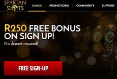 Spartan Slots - South African Casino - Get R250.00 Free
