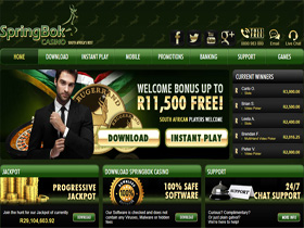 Claim Bonuses worth R11 500.00 at Springbok Casino Online