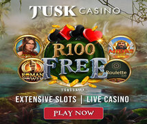 Claim R100 Free at Tusk Casino