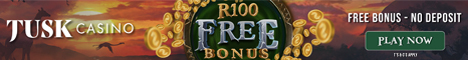 Get R100.00 Free at Tusk Casino